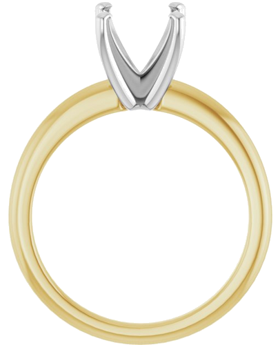 14K Yellow   White  8 mm Round Solitaire Engagement Ring Mounting (2)
