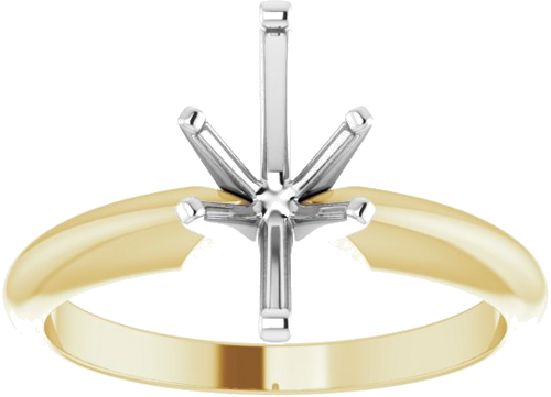 14K Yellow   White 10.5x5.5 mm Marquise Six-Prong Solitaire Engagement Ring Mounting (3)