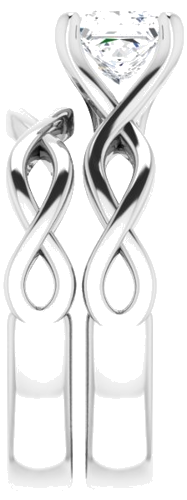 Sužadėtuvių Žiedas „Solitaire Rope“ 14k white gold Square 5.5mm (9)