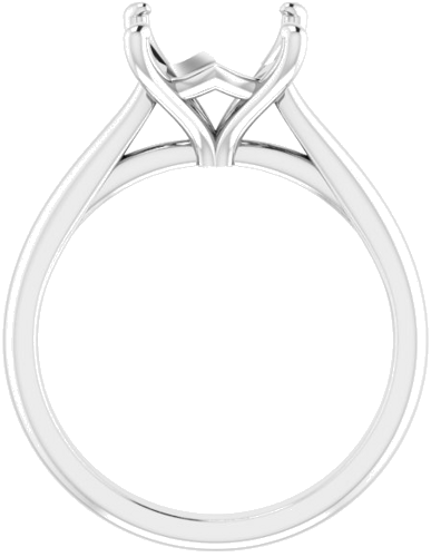 14K White 7.5 mm Square Solitaire Engagement Ring Mounting (2)