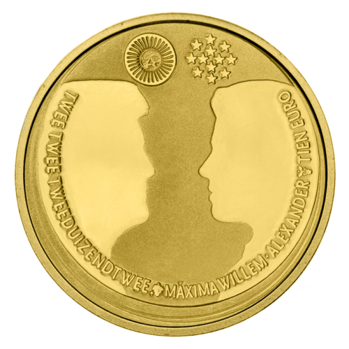2002 Нидерланды Королевская свадьба 10 евро золотая монета (1)