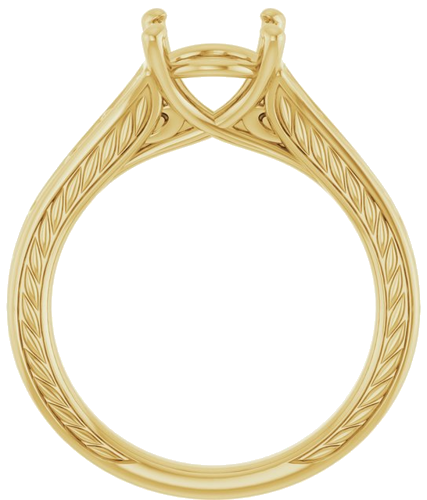 Sužadėtuvių Žiedas „Solitaire Scroll“ 14k yellow gold Round 8.2mm (2)