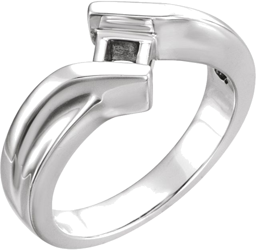 Sužadėtuvių Žiedas „Channel-Set Solitaire Bypass“ 14k white gold Square 4.5mm (1)
