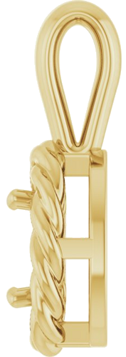 Pakabukas „Rope Solitaire Charm“ 14k yellow gold Oval 6mm x 4mm (3)