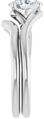 Sužadėtuvių Žiedas „Bypass“ 14k white gold Oval 7.5mm x 5.5mm (9)