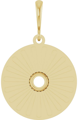 Pakabukas „Starburst Cabochon“ 14k yellow gold Round 3mm (1)