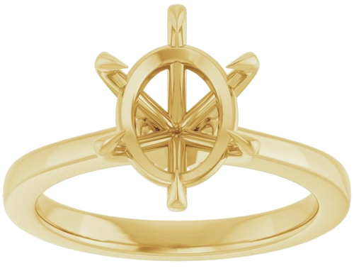 Sužadėtuvių Žiedas „Claw-Prong“ 14k yellow gold Oval 10mm x 8mm (3)