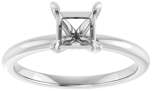 Sužadėtuvių Žiedas „Claw-Prong“ 10k white gold Square 5mm (3)
