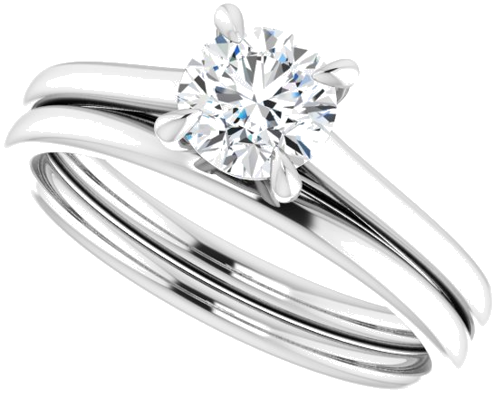 14K White  5.5 mm Round Solitaire Engagement Ring Mounting (10)