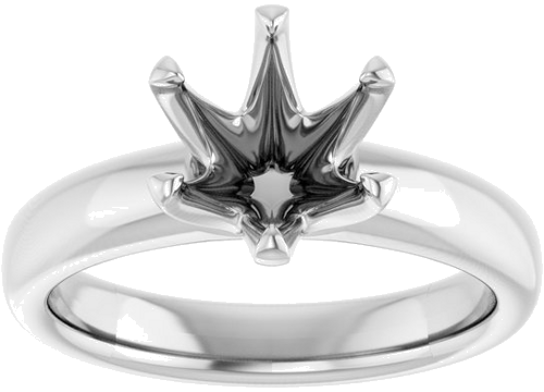 14K White 8 mm Round Engagement Ring Mounting (3)
