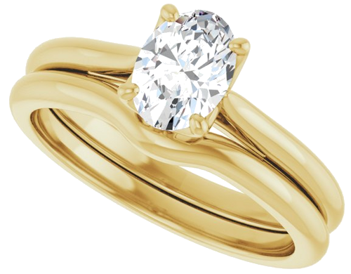 Sužadėtuvių Žiedas „Solitaire“ 585 Geltonojo Aukso Oval 7mm x 5mm (10)