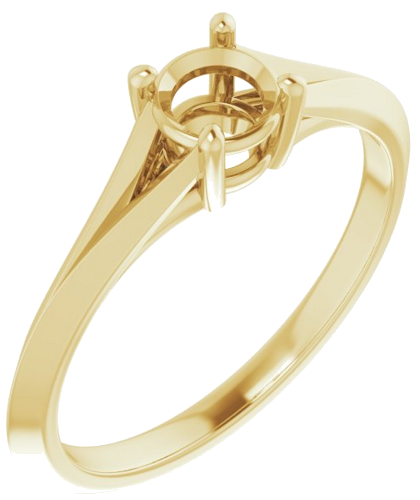 Sužadėtuvių Žiedas „Solitaire Split Shank“ 14k yellow gold Round 4.8mm (1)