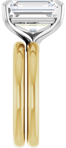 Sužadėtuvių Žiedas „Claw-Prong Euro Shank“ 14k yellow/white gold Emerald 12mm x 10mm (9)