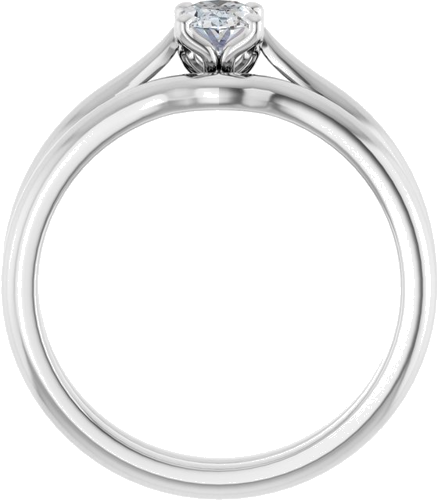 Sužadėtuvių Žiedas „Solitaire“ 14k white gold Oval 6mm x 4mm (7)
