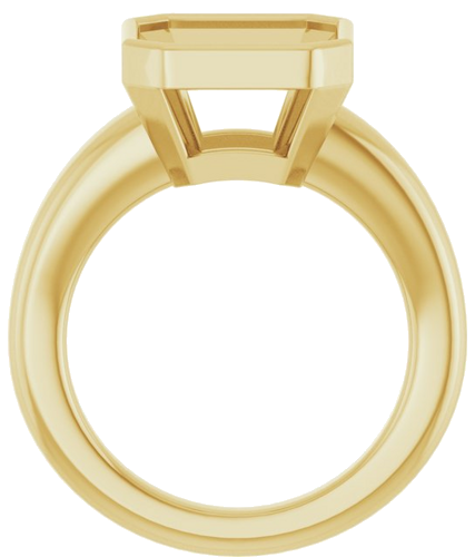 Sužadėtuvių Žiedas „Bezel-Set Solitaire“ 10k yellow gold Asscher 10mm (2)