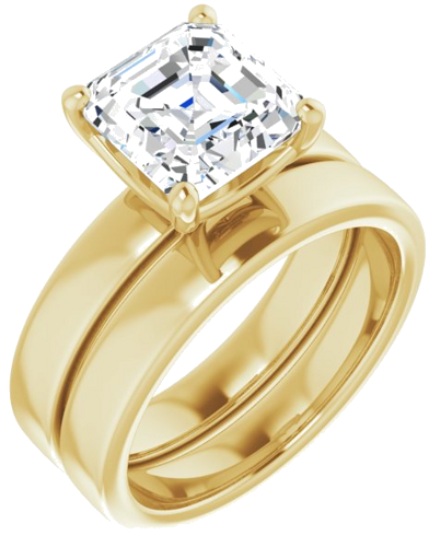Sužadėtuvių Žiedas „Solitaire“ 14k yellow gold Asscher 8mm (6)