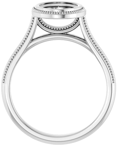 Sužadėtuvių Žiedas „Solitaire“ 585 Baltojo Aukso Oval 9mm x 7mm (2)