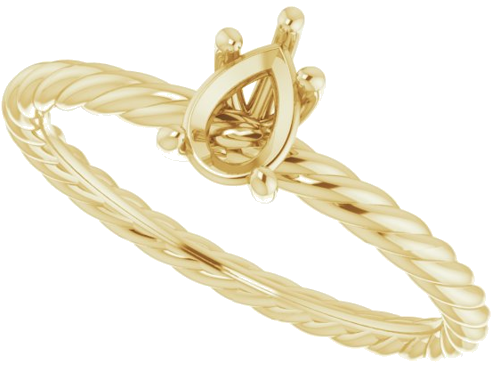 Sužadėtuvių Žiedas „Solitaire“ 585 Geltonojo Aukso Pear Shape 6mm x 4mm (5)