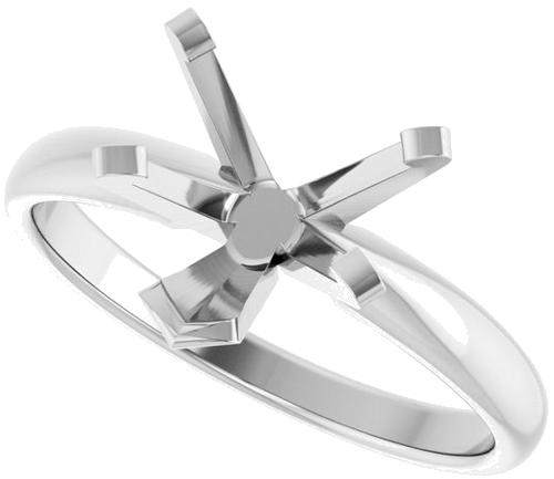 Sužadėtuvių Žiedas „Solitaire“ 14k white gold Heart 8mm (5)