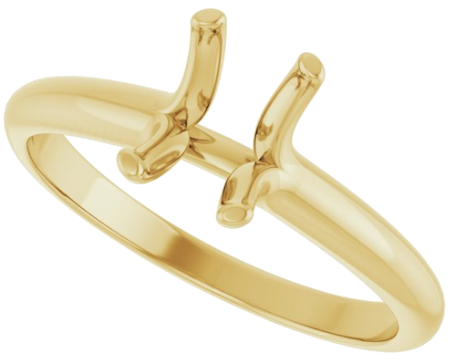 14K Yellow 7x5 mm Emerald Solitaire Engagement Ring Mounting (5)