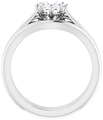 Sužadėtuvių Žiedas „Solitaire“ 585 Baltojo Aukso Oval 8mm x 6mm (7)