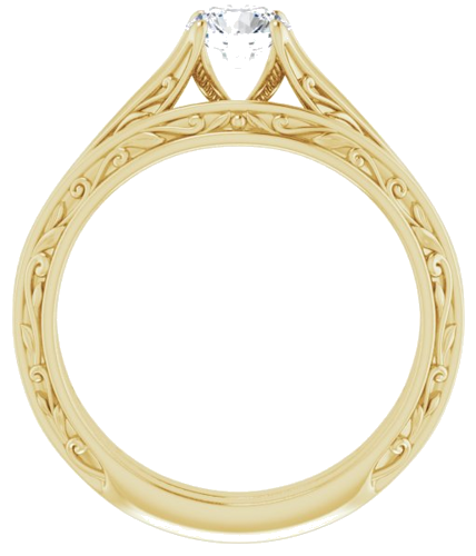 14K Yellow 5.2 mm Round Engagement Ring Mounting (7)