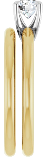 14K Yellow White 5.2 mm Round Solitaire Engagement Ring Mounting (9)