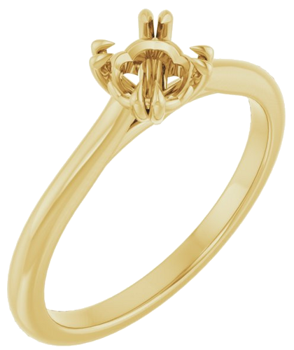 Sužadėtuvių Žiedas „Double Claw-Prong“ 10k yellow gold Round 5.2mm (1)