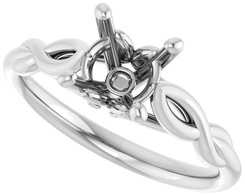 14K White  7 mm Round Solitaire Engagement Ring Mounting (5)