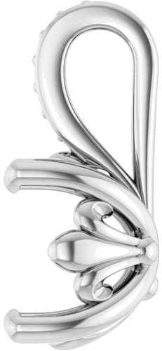 Pakabukas „Floral-Inspired Solitaire“ 14k white gold Round 7mm (3)
