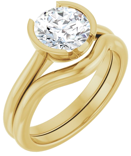 14K Yellow 7.4 mm Round Solitaire Engagement Ring Mounting (6)