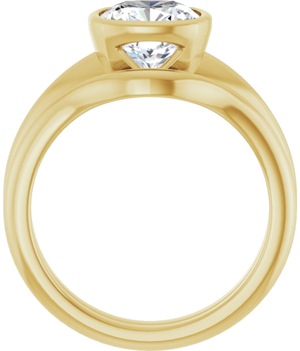 Sužadėtuvių Žiedas „Bezel-Set Solitaire“ 14k yellow gold Cushion 7.5mm (7)