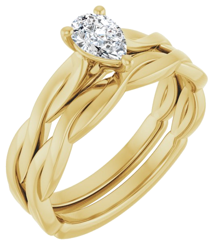 Sužadėtuvių Žiedas „Infinity-Inspired“ 14k yellow gold Pear 6mm x 4mm (6)