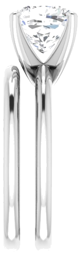 14K White  8 mm Cushion Solitaire Engagement Ring Mounting (9)