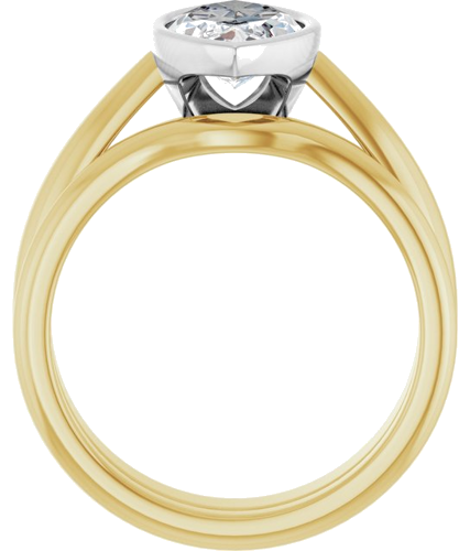 Sužadėtuvių Žiedas „Bezel-Set Solitaire“ 18k yellow/white gold Marquise 13mm x 6.5mm (7)