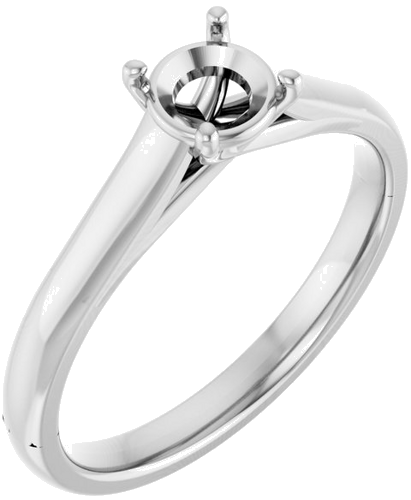 14K White 5.2 mm Round Solitaire Engagement Ring Mounting (1)