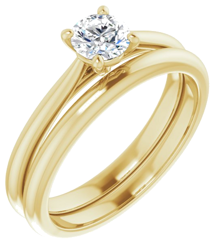 14K Yellow 4.8 mm Round Solitaire Engagement Ring Mounting (6)