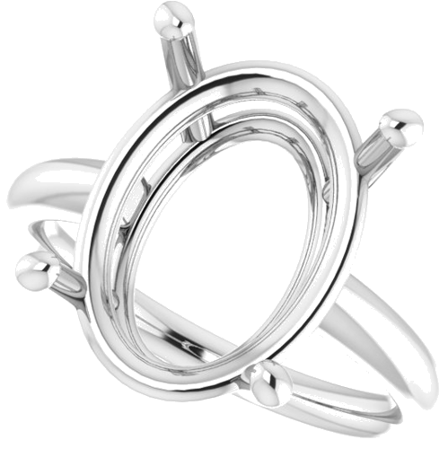 Sterling Silver 16x12 mm Oval Engagement Ring Mounting (5)