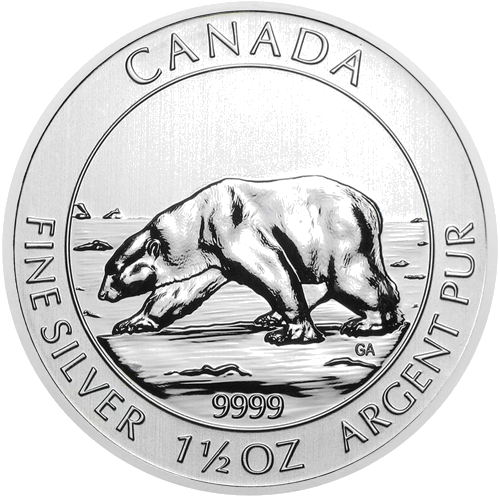 1 1/2 oz Polar Bear 2013 Canada Silver Coin (1)