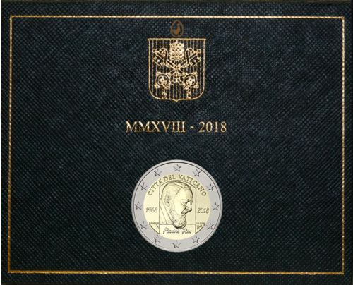 2018 Vatikanas Tėvas Pijus 2 eurų moneta (2)
