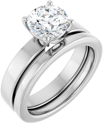 14K White 7.4 mm Round Solitaire Engagement Ring Mounting (6)