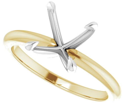 Sužadėtuvių Žiedas „Claw-Prong Solitaire“ 14k yellow/white gold Square 6mm (5)