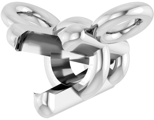 18K White 2.5 mm Round 3-Prong Necklace Center (2)