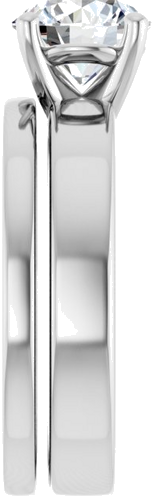 Sužadėtuvių Žiedas „Solitaire“ 585 Baltojo Aukso Round 7.4mm (9)