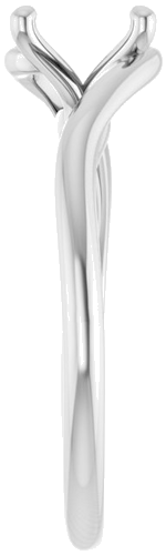 Sužadėtuvių Žiedas „Bypass“ 14k white gold Oval 7.5mm x 5.5mm (4)