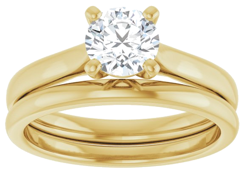 Sužadėtuvių Žiedas „Solitaire“ 585 Geltonojo Aukso Round 5.8mm (8)