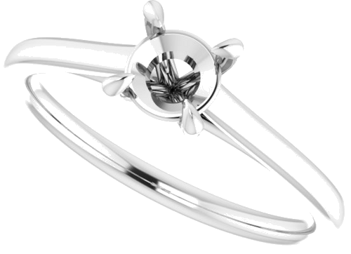 Sužadėtuvių Žiedas „Solitaire“ 585 Baltojo Aukso Round 5.2mm (5)