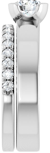 Sužadėtuvių Žiedas „Half-Bezel Solitaire“ 14k white gold Round 5.2mm (9)