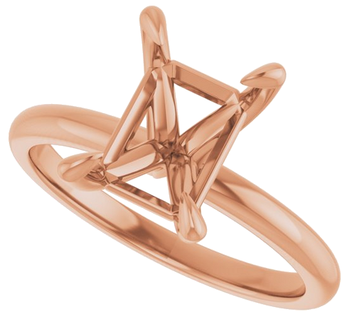 Sužadėtuvių Žiedas „Solitaire“ 585 Rožinis Aukso Emerald 9mm x 7mm (5)