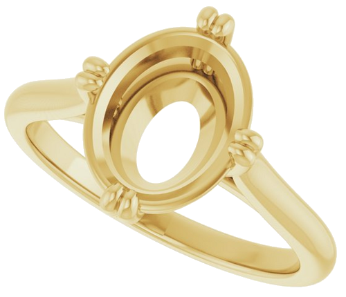 Sužadėtuvių Žiedas „Double Claw-Prong Solitaire“ 14k yellow gold Oval 10mm x 8mm (5)